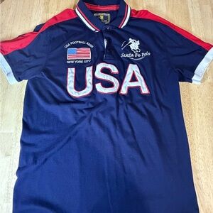 🇺🇸 Santa Fe Polo USA Short Sleeve Polo Shirt – Men’s XL 🇺🇸